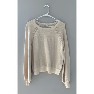 American Eagle Cream Boucle Crewneck XS